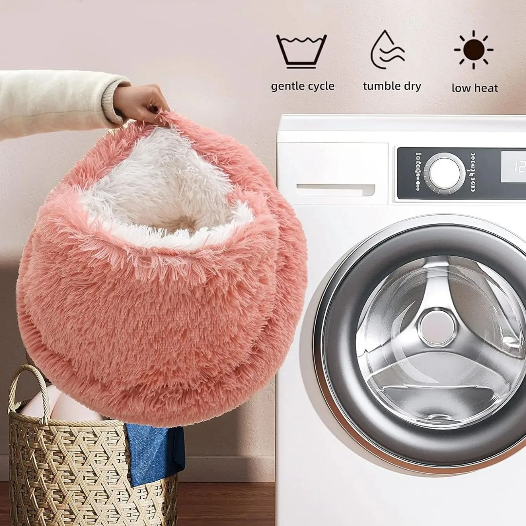 Soft Cat Cave Bed - 2 in 1 Pet Sleeping Cushion