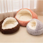Soft Cat Cave Bed - 2 in 1 Pet Sleeping Cushion