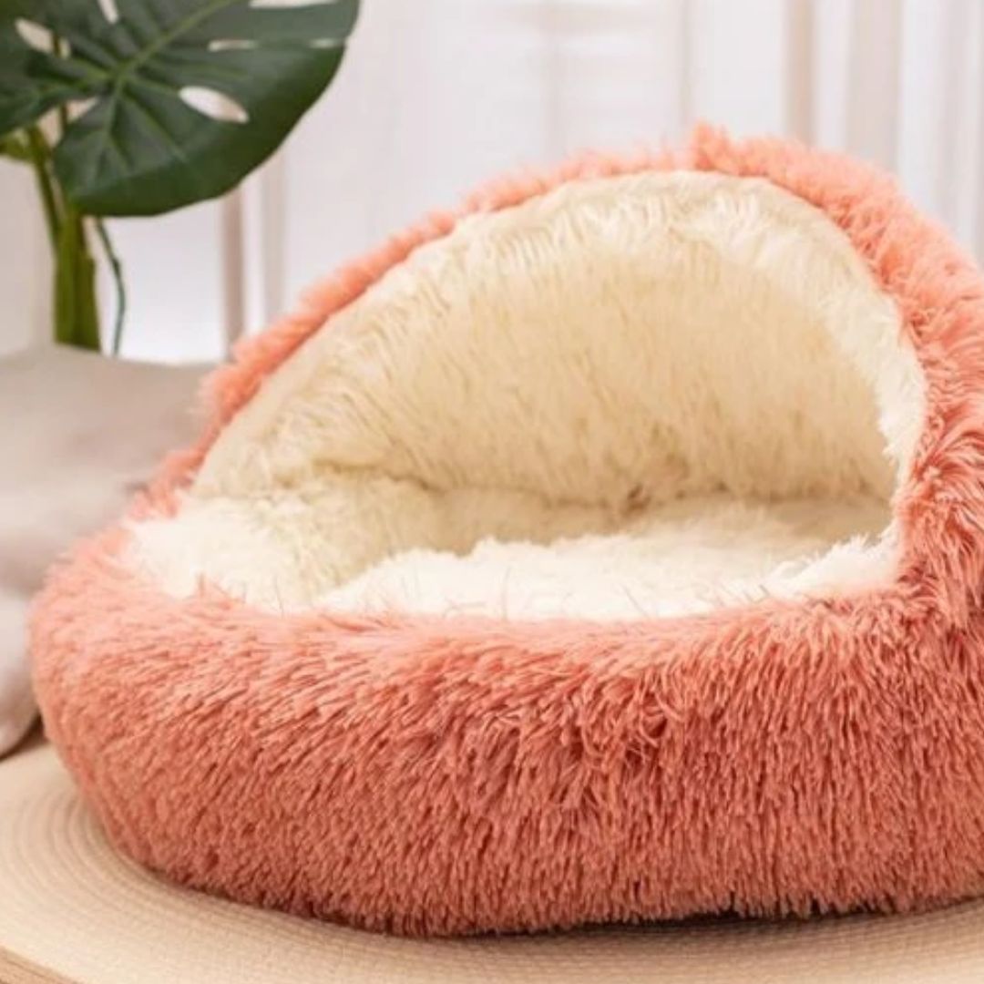Soft Cat Cave Bed - 2 in 1 Pet Sleeping Cushion