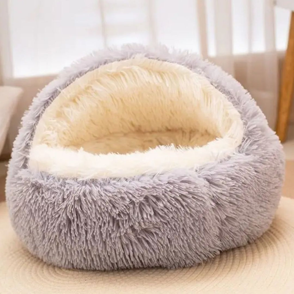 Soft Cat Cave Bed - 2 in 1 Pet Sleeping Cushion