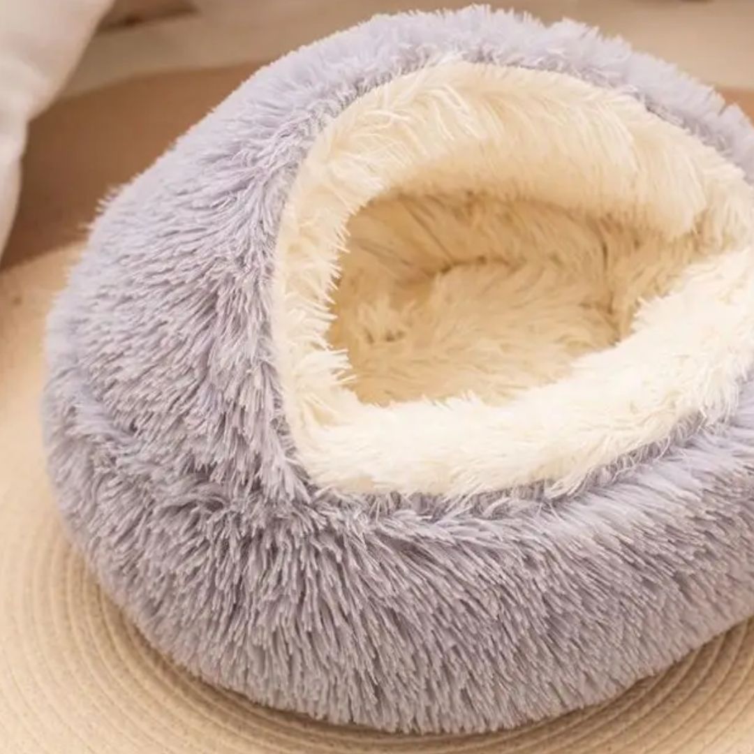 Soft Cat Cave Bed - 2 in 1 Pet Sleeping Cushion