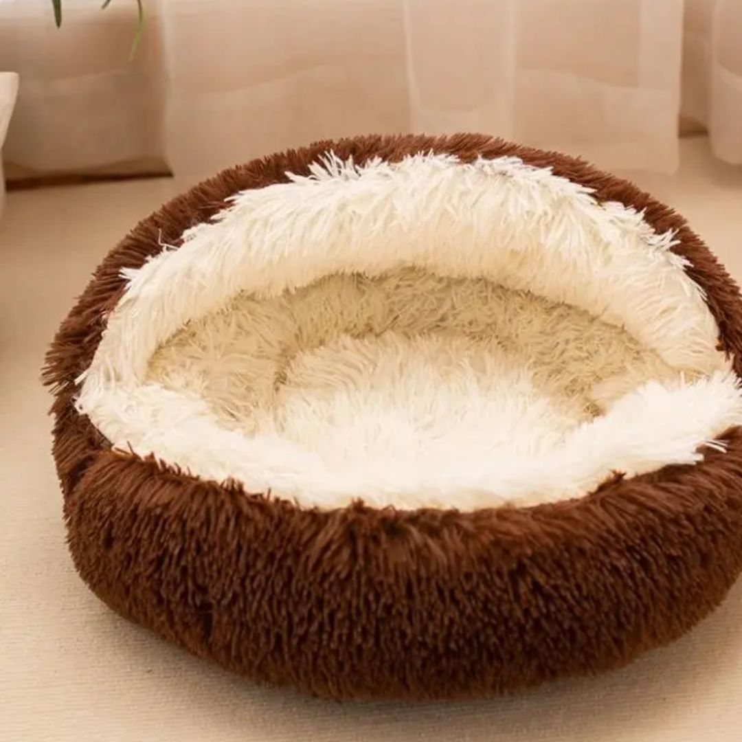 Soft Cat Cave Bed - 2 in 1 Pet Sleeping Cushion