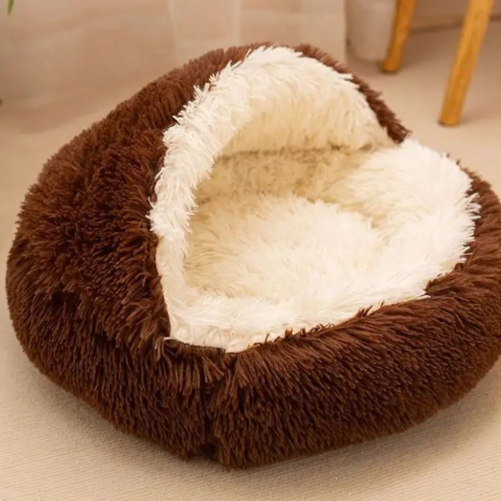 Soft Cat Cave Bed - 2 in 1 Pet Sleeping Cushion