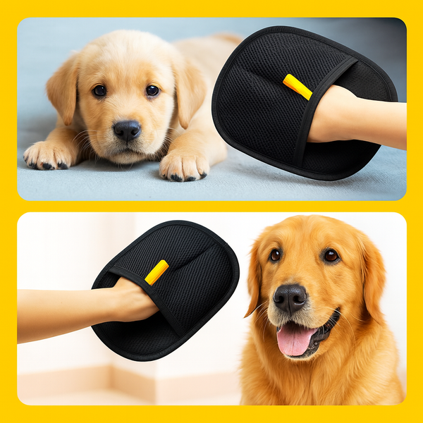 Double-Sided Dog Grooming Gloves -Fur & Dirt Removal