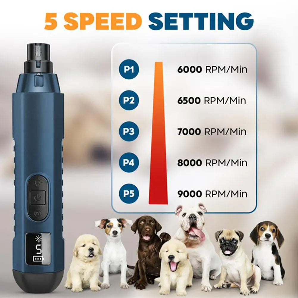 Low noise dog nail grinder